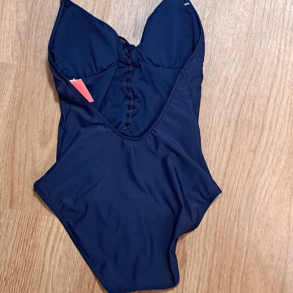 Uncommon Sense One Piece Dark Blue Swimsuit NWT Size Misses Medium - Picture 7 of 8